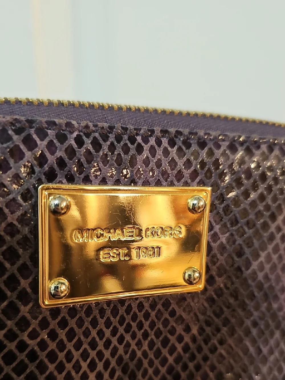 Michael Kors Purple Snakeskin Print Wallet